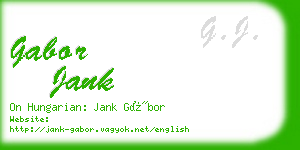 gabor jank business card